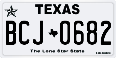 TX license plate BCJ0682