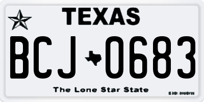 TX license plate BCJ0683