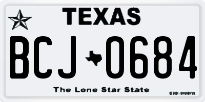 TX license plate BCJ0684