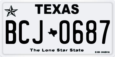 TX license plate BCJ0687