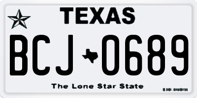 TX license plate BCJ0689