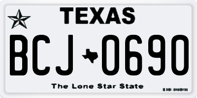 TX license plate BCJ0690
