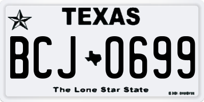 TX license plate BCJ0699