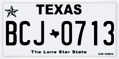 TX license plate BCJ0713