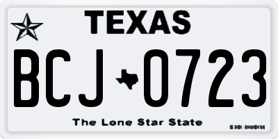 TX license plate BCJ0723