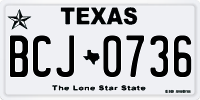 TX license plate BCJ0736