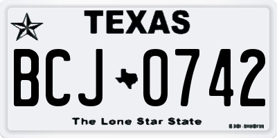 TX license plate BCJ0742