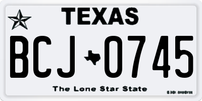 TX license plate BCJ0745