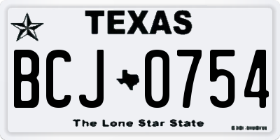 TX license plate BCJ0754