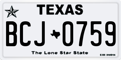 TX license plate BCJ0759