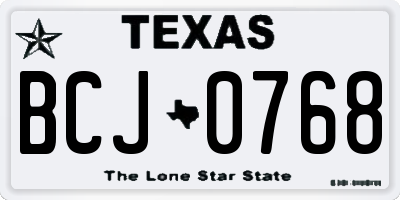 TX license plate BCJ0768