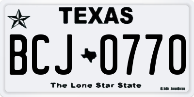 TX license plate BCJ0770