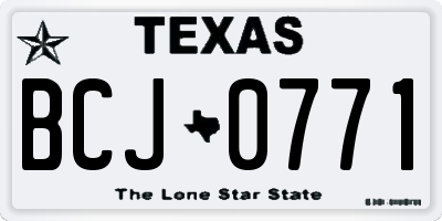 TX license plate BCJ0771