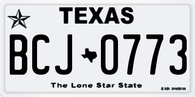 TX license plate BCJ0773