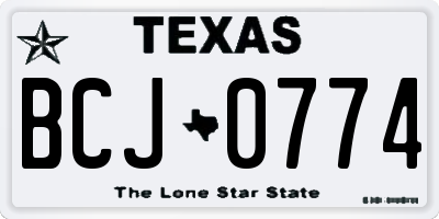 TX license plate BCJ0774