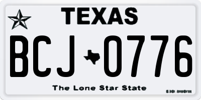 TX license plate BCJ0776