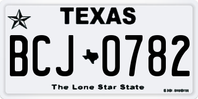 TX license plate BCJ0782