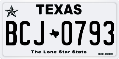 TX license plate BCJ0793
