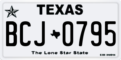 TX license plate BCJ0795