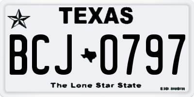 TX license plate BCJ0797