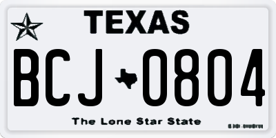 TX license plate BCJ0804