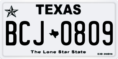 TX license plate BCJ0809
