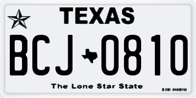 TX license plate BCJ0810