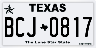 TX license plate BCJ0817