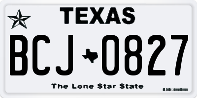 TX license plate BCJ0827
