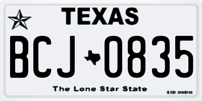 TX license plate BCJ0835