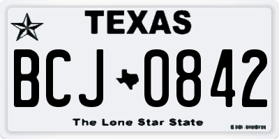 TX license plate BCJ0842