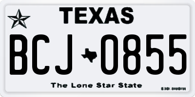 TX license plate BCJ0855