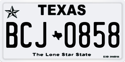 TX license plate BCJ0858
