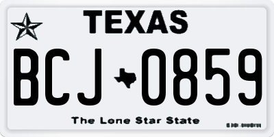 TX license plate BCJ0859
