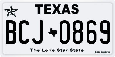 TX license plate BCJ0869