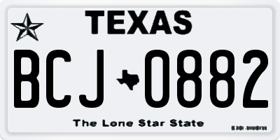 TX license plate BCJ0882