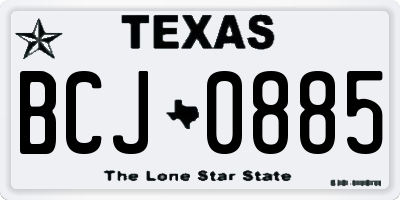 TX license plate BCJ0885