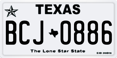 TX license plate BCJ0886