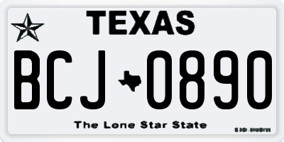 TX license plate BCJ0890