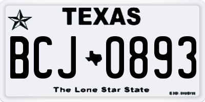 TX license plate BCJ0893