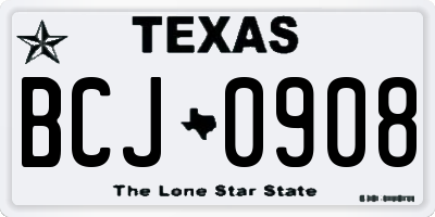TX license plate BCJ0908
