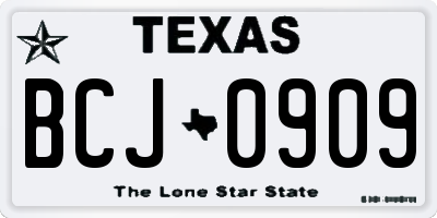 TX license plate BCJ0909
