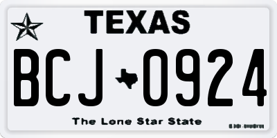 TX license plate BCJ0924