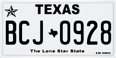 TX license plate BCJ0928