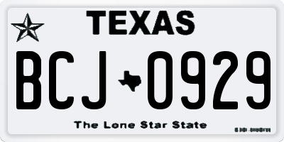 TX license plate BCJ0929