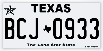 TX license plate BCJ0933