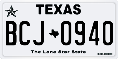 TX license plate BCJ0940