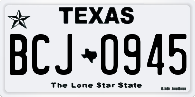 TX license plate BCJ0945