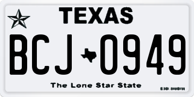 TX license plate BCJ0949