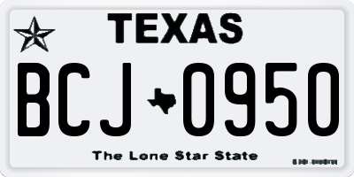TX license plate BCJ0950